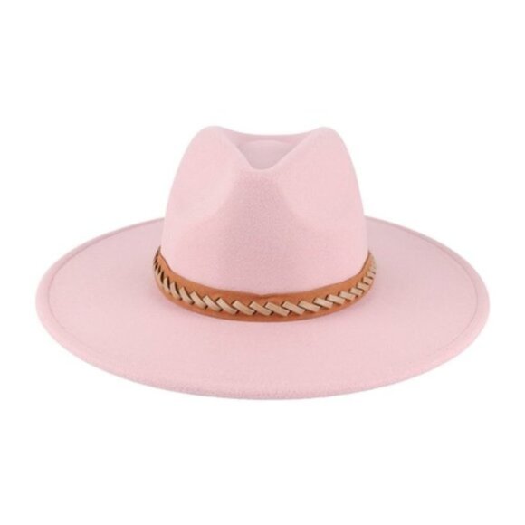 Pink Blush Wide Brim felt Hat